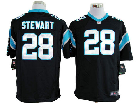 South Carolina Panthers 28 Stewart Black Game Nike NFL Jerseys